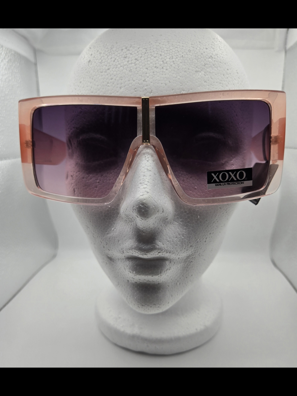 XOXO Women's Oversized Pink Gradient Shield  Sunglasses Y2K Rich Girl Mom Boss